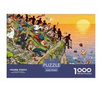 《Cinque Terre Cliff Path Slip》 Wooden Jigsaw Puzzle Waterproof 1000 Piece Puzzles for Adults Fun Home Decoration