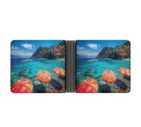 Cinque Terre Italy Beach Printed Bifold Wallet with Hidden Compartments Pocket Money and Credit Card Holder for Men Women