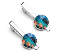 Cinque Terre Italy Beach Tie Clips for Men Tack Pins Regular Necktie Bar for Wedding Anniversary Business
