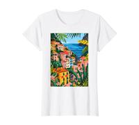 Cinque Terre Italy Minimalist Value Graphic T-Shirt, Women, White, S