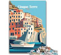 Cinque Terre Italy Poster Adult Jigsaws 1000 Pieces Difficult, Family Fun Games Fun at Home Activities, Birthday Present, Travel Gifts 1000pcs(26x38cm)