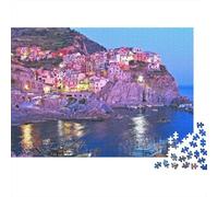 Cinque Terre Jigsaw Puzzle 1000 Pieces Recycled Cliffside Village Puzzles for boy & girl Parent Child Game Props Developing boy & girl‘s Intelligence Educational 38x26cm/1000pcs