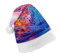 Cinque Terre Manarola Italy Christmas Hat with Pom-Pom Unsiex Classic Fit Xmas Beanie Cap Headwear Party Gifts