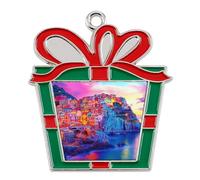 Cinque Terre Manarola Italy Cute Christmas Pendant Charms Metal Hanging Xmas Tree Ornament Decoration Craft Trapezoid