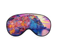 Cinque Terre Manarola Italy Cute Sleep Mask for Women Men Light Blocking Eye Shade Cover with Adjustable Elastic Strap