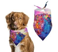 Cinque Terre Manarola Italy Printed Dog Bandanas Adjustable Triangle Pet Scarf Washable Puppy Bibs Kerchief