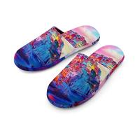 Cinque Terre Manarola Italy Soft Cotton Slippers for Men Non-Slip Breathable House Slippers Indoor Outdoor