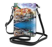 Cinque Terre scenery Genuine Leather Crossbody Phone Bag