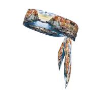 Cinque Terre scenery Print Sports Head Tie Bandanas - Stylish, and Comfortable Athletic Sweatbands for Running, Yoga, Cycling
