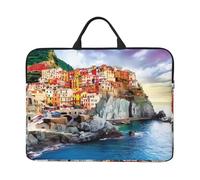 Cinque Terre scenery Printed 14in Laptop Case Sleeve Bag â€“ Portable Handle & Zipper â€“ Ideal for Travel, Business & Office Use