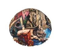 Cinque Terre Scenery Shower Cap For Women'S - Reusable Waterproof Shower Hair Cap For Bathing, Skin Care, And Home