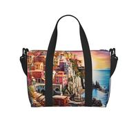 Cinque Terre Scenery Travel Tote Bag Unisex, Water-Resistant Weekend Gym Bag, Large Capacity Adjustable Shoulder Strap Travel Bag