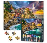 Cinque Terre - Stunning 1000 Piece Puzzle for Adults - Cinque Terre Coastal Natural Sunset Over the Sea Challenging Puzzle for Game Nights - Finished Size is 70 x 50cm