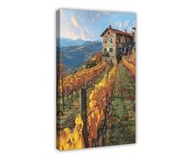 Cinque Terre Vineyard, Colorful Italian Village Art Canvas Poster Wall Art Decor Print Picture Paintings for Living Room Bedroom Decoration 08x12inch(20x30cm)