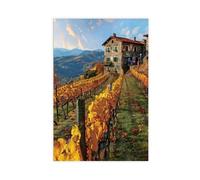 Cinque Terre Vineyard, Colorful Italian Village Art Canvas Poster Wall Art Decor Print Picture Paintings for Living Room Bedroom Decoration 16x24inch(40x60cm)