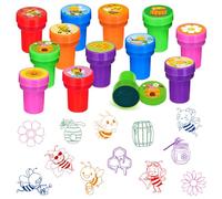 Cinrobiye 24 PCS Bee Stampers for Kids，Bumble Bee Self-Inking Stamp Set for Party Favors Classroom Rewards DIY Craft Goodie Bag Fillers Birthday Gifts Spring Summer Theme Supplies