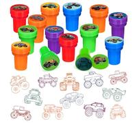 Cinrobiye 24 PCS Monster Truck Party Stampers,Truck & Car Birthday Favors, Hot Wheels Party Supplies, Classroom Rewards, Carnival Prizes, Goodie Bag & Pinata Fillers for Boys Girls