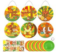 Cinrobiye 24Set Fall Craft Kit DIY Religious Cross Paper Plate Kits Bulk God Never Leaves Me Art and Craft for Sunday School Church Activity Harvest Gifts Thanksgiving Party Favors Goodie Bag Fillers
