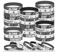 Cinrobiye 30 Pcs Cancer Prevention Awareness Silicone Bracelets,Colorful Ribbon Stretch Wristbands,Hope Faith Rubber Wristband Supplies Accessories for Ribbon Awareness Assorted Cancer Awareness