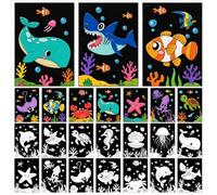 Cinrobiye 48 Pcs Velvet Coloring Posters Summer Fuzzy Posters to Color Bulk Felt Ocean Animal Coloring Page Craft for Adults Teenagers All Ages Classroom Assisted Living Festive Holiday Activity