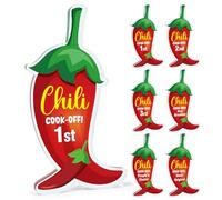 Cinrobiye 6 Pcs Chili Cook Off Chili Champ Trophy 1st 2nd 3rd Place, Fire Breather,People’s Choice,Most Original,Chili Cookoff Prizes Competition Trophy Awards for Chili Festival Prize Decorations