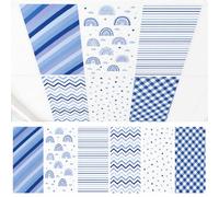 Cinrobiye 6 Pcs Fluorescent Light Covers for Classroom Ceiling Lights 4 x 2 Feet with 60 Magnets Light Decorative Cover Filter Easy Install for Office Hospital Home Ceiling Supplies(blue and white)