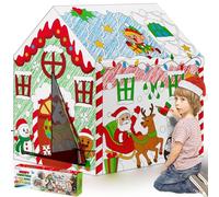 Cinrobiye Christmas Playhouse Tent Huge Snowman Gingerbread House DIY Coloring Playhouse Large Art Craft Activity Play Tent Fort Indoor Outdoor for Families Decoration Gift 36" X 27" X 40"