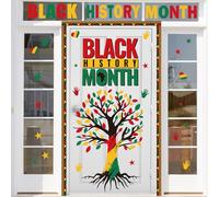 Cinrobiye Juneteenth & Black History Month Window Door Clings Stickers African American Wall Decoration Kit for School Classroom Bulletin Board BHM Festival Event Porch & Garage Party Supplies