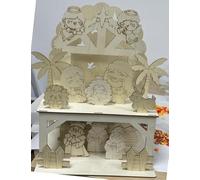 Cinrobiye Nativity Scene Wood Art Craft Kit DIY 3D Wooden Religious Jesus House Coloring House Christian Nativity Craft for Classroom Art Activities Christmas Sunday School Party Decoration