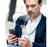 CINSEA Hands Free Magnifying Glass for Reading - 5X Neck Wear Magnifying Glasses for Close Work, Magnifiers for Seniors Phone Screen, Books、Sewing、Handicrafts(White)