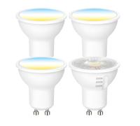 Cinsenten Gu10 LED Bulbs, 3CCT Warmwhite/Neutralwhite/Coolwhite Adjustable Non Dimmable, Energy Saving Spotlight Bulbs, Equivalent to 50W 60W Halogen Lightbulbs, 120° Wide Beam Angle,230V (4-Pack)