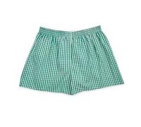 Cinvik Boxer Shorts Womens Pyjama Bottoms Soft Brethable Cotton Animal Green Checked Shorts Sleepwear Elastic Waist Ladies Short Pants 1 Pcak Small