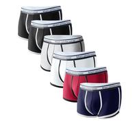 Cinvik Men'S Boxer Shorts Cotton Brethable Boxer Briefs Soft Comfortable Men'S Underwear 6 Pack Black/White/Red/Grey/Navy Blue Sports Trunks Medium