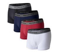 Cinvik Men'S Boxer Shorts Cotton Soft Brethable Boxer Briefs Comfortable Men'S Underwear 4 Pack black/Red/Grey/Navy Blue Sports Trunks Large