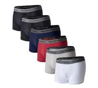 Cinvik Men'S Boxer Shorts Cotton Soft Brethable Boxer Briefs Comfortable Men'S Underwear 6 Pack Black/White/Red/Grey/Navy Blue Sports Trunks Large