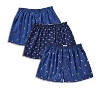 CINVIK Mens Boxer Shorts Funny Boxers Sleep Short Plaid Cotton Loose Woven Boxers for Men Small Medium Large, 3pcs-surfer/Coconut Tree/Tiny Flamingo, M