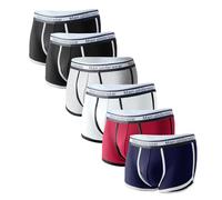 CINVIK Men's Boxer Shorts Underwear Cotton Pack White Black Red Sports Athletic Underwear Bulk Small