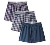 Cinvik Mens Boxers 100% Cotton Boxer Shorts for Men Retro Plaid Boxers Multipack Relaxed Fit & Moisture Wicking Boxer for Men S