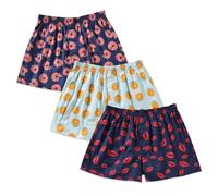 Cinvik Mens Boxers Pack Mens Funky Boxer Underwear Fruit Print Boxer Cotton Organic Sleep Short Funny Loose Boxers for Men Small
