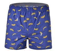 Cinvik Mens Cotton Boxers Funny Woven Pattern Plaid Boxer Shorts Inseam Pajamas Single Pack, 1pcs-royal Blue Banana, L