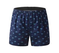 Cinvik Mens Cotton Boxers No Back Seam Boxer Coconut Tree Printed Cotton No Elastic Loose Boxers for Men L