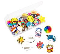 Cinvo 40 Pcs Acrylic Pin Bulk Decoration Cute Cartoon Lapel Pin Set Locking Backs Brooch Badge for Backpack Bags Clothing Jackets Hats Caps DIY Crafts(40 Assorted Styles)
