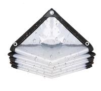 CINVSERW 2x2m Clear Plastic Tarps Heavy Duty Waterproof, Transparent Tarpaulin with Grommets, PVC Tarp Cover Tear Resistance, Windproof Outdoor Curtain, for Canopy Patio Garden Pergola