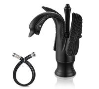 Cinwiny Matte Black Swan Faucet Bathroom Sink Faucet One Hole Single Handle Lavatory Basin Tap Mixer Deck Mount Bird Faucet