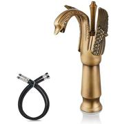 Cinwiny Swan Faucet Bathroom Sink Faucet Antique Brass Bronze Swan Shaped Single Handle One Hole Tall Lavatory Basin Tap Mixer Deck Mount