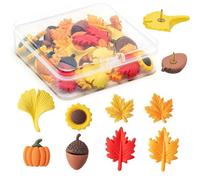 CINY 40 PCS Autumn Maple Leaf Push Pin, Creative Push Pin, Cute Wall Tacks, for Cork Board, Notice Board, Wall Hangings, Map, Photos, Calendar, Office or Home