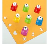 CINY 7 PCS Small Size Embosser, 7 Different Patterned Models in Random Colours,Including Heart, Crown, Star, Little Girl, Snowflake, Small Trees and Flower, for Crafts, Scrapbooking, Photos