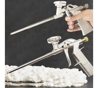 CINY Polyurethane Foam Gun, Metal Heavy Duty PU Expanding Foam Gun Spray Application Applicator Caulking Gun Allows Expanding Foam to be Applied in Small Gaps for Caulking Filling Sealing (2pcs,Gold)