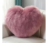 CINY Throw Pillow Cushion Plush Cushion Heart Shaped Fluffy Soft Decorative Pillow Washable Warm & Cosy Home Decoration Gift For Girls Valentine Day for Living Room Sofa 40 x 50 cm Grape Purple