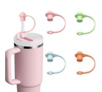 Cinyarly 4Pcs 0.31~0.4inch Silicone Straw Covers Cap Compatible with Stanley 20 30&40 Oz Cup, Straw Toppers for Stanley 30~40 Oz Tumbler with Handle, Dust-Proof Reusable Easy to Clean